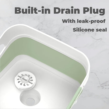 GIMWA 2.6 Gal Collapsible Baby Bottle Wash Basin with Drain Plug