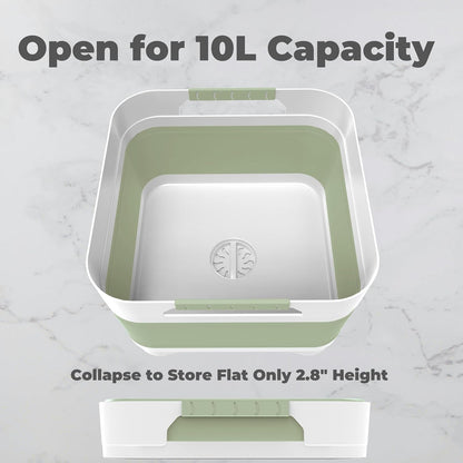 GIMWA 2.6 Gal Collapsible Baby Bottle Wash Basin with Drain Plug