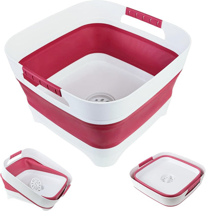 GIMWA 2.6 Gal Collapsible Baby Bottle Wash Basin with Drain Plug