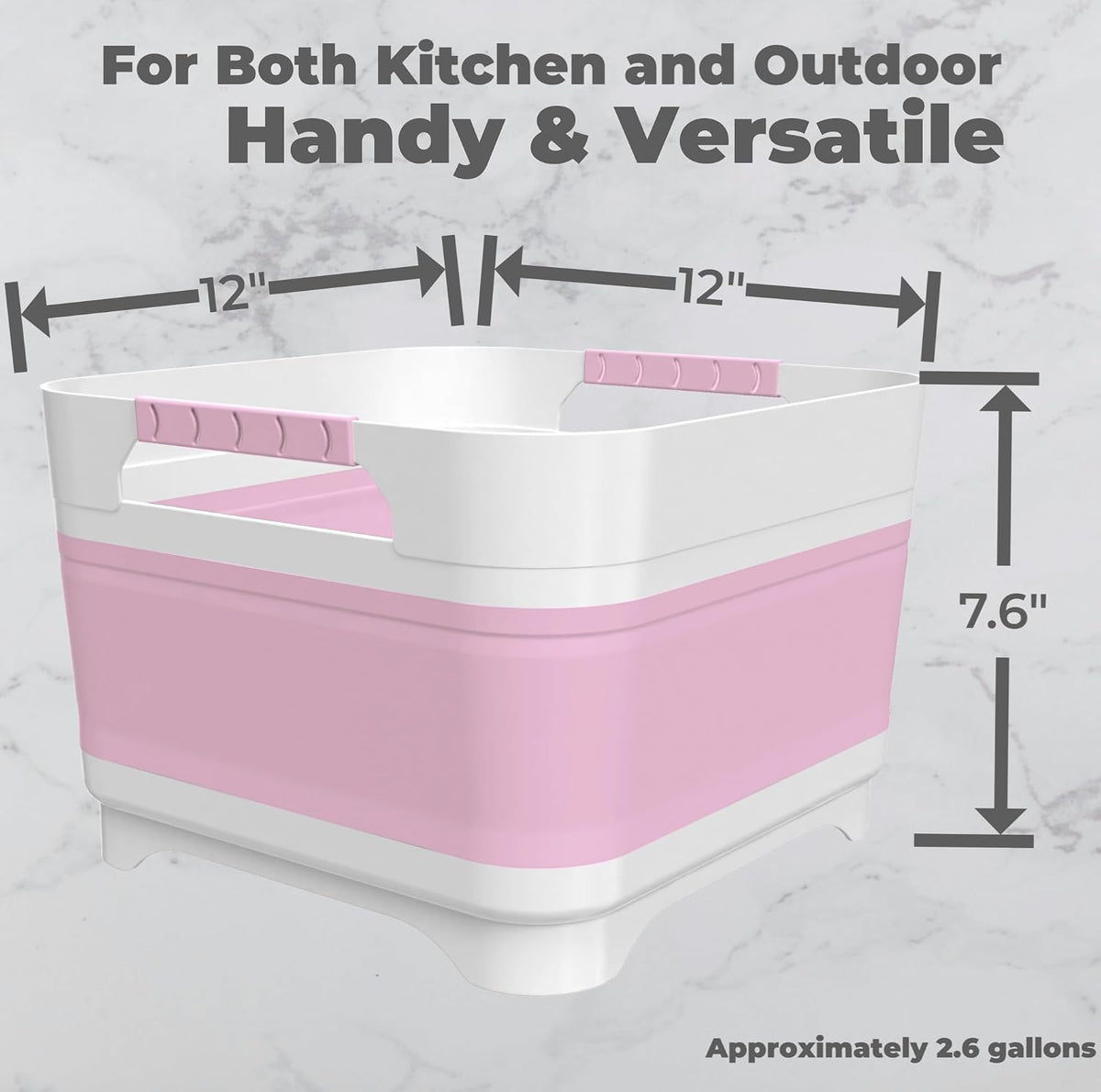 GIMWA 2.6 Gal Collapsible Baby Bottle Wash Basin with Drain Plug