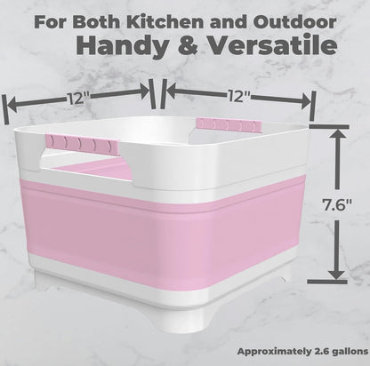 GIMWA 2.6 Gal Collapsible Baby Bottle Wash Basin with Drain Plug