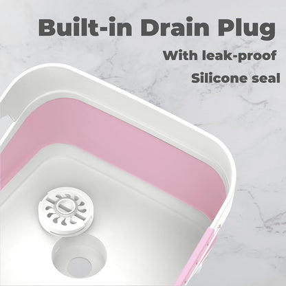 GIMWA 2.6 Gal Collapsible Baby Bottle Wash Basin with Drain Plug