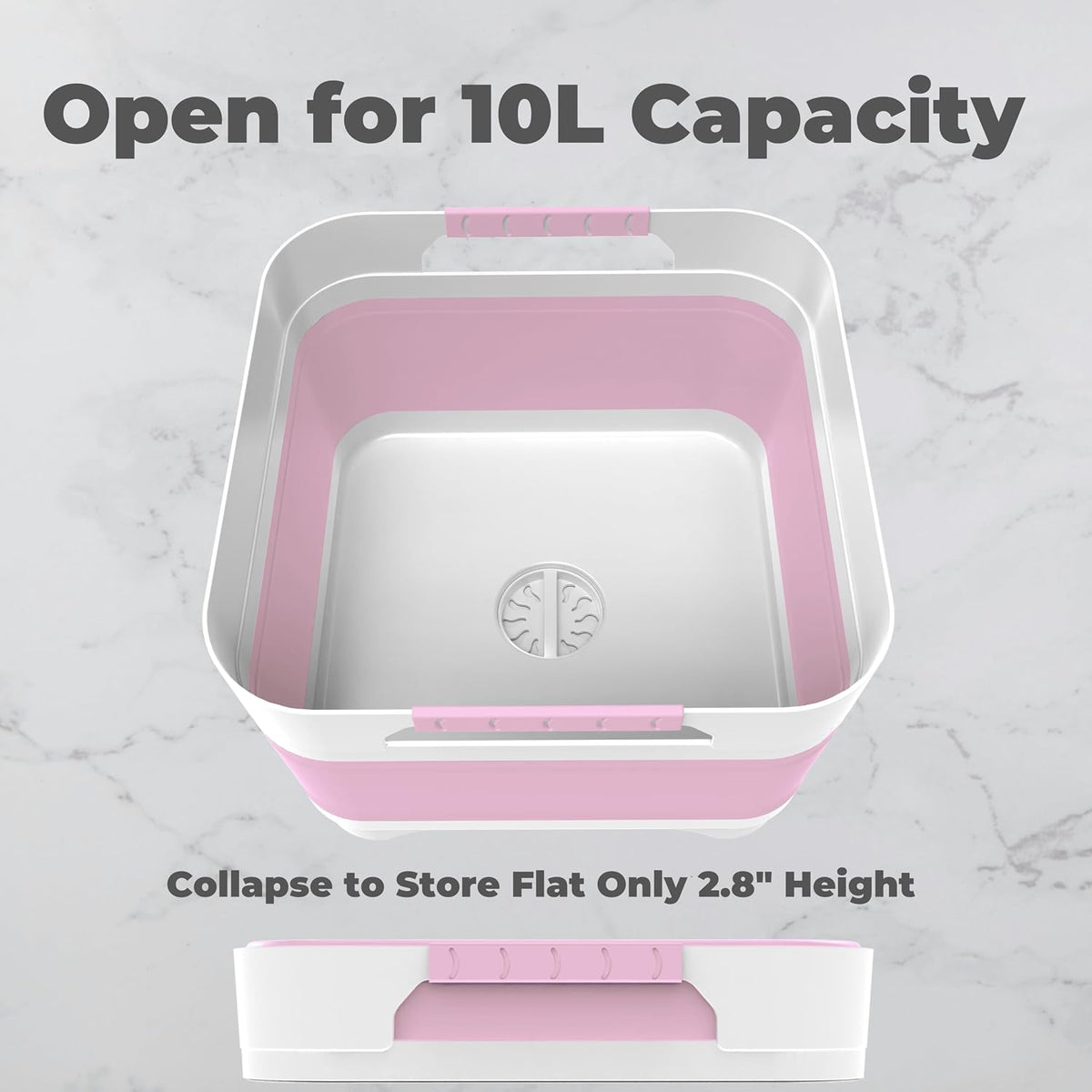 GIMWA 2.6 Gal Collapsible Baby Bottle Wash Basin with Drain Plug