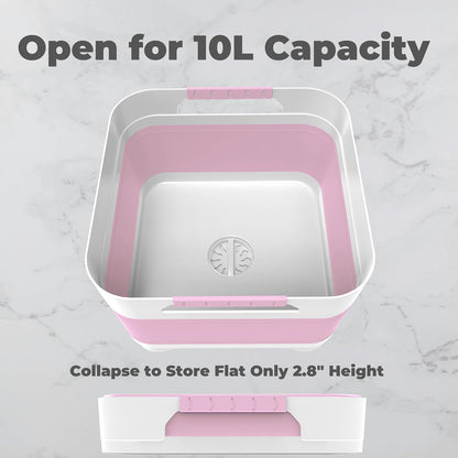 GIMWA 2.6 Gal Collapsible Baby Bottle Wash Basin with Drain Plug