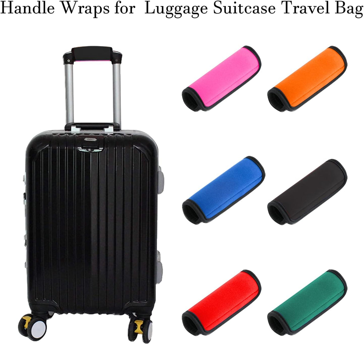 2 Pack Luggage Handle Wraps for Suitcase, Bright Color Comfort Soft Handle Covers (Orange)