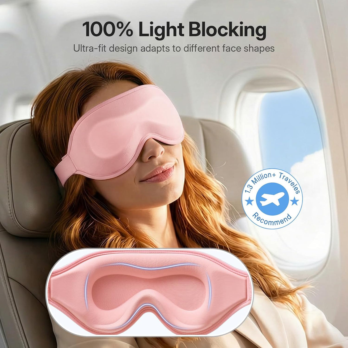 Sleep Mask for Lash Extension, Blackout Sleeping Mask for Women Men