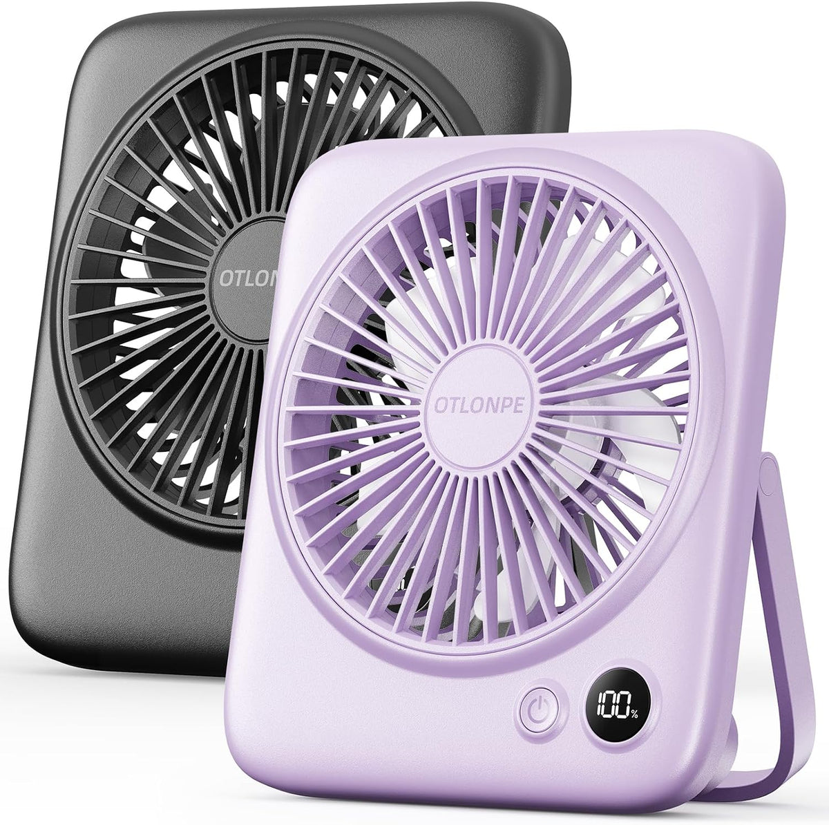 Portable Desk Fan 6.5 Inch, 4000mAh Rechargeable Battery Operated & USB Powered, 23Hrs Cordless Small Personal Fan 4-Speed Quiet for Office Travel Home Sleeping, Led Display, Foldable (Black)