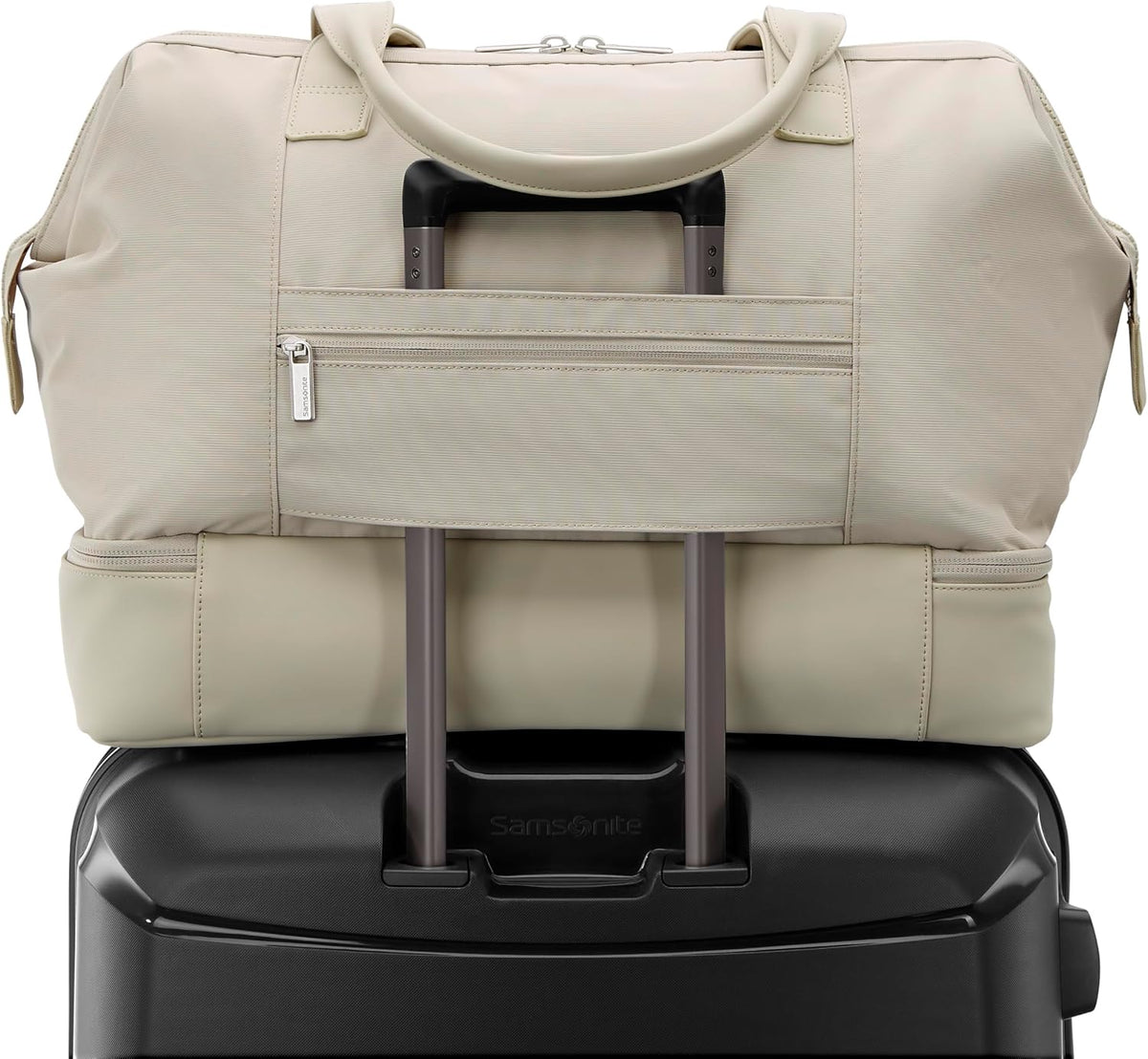 Better Than Basics Weekender Duffle – Drop Bottom Travel Bag with 14” Laptop Compartment, SmartSleeve™ Trolley Strap, Adjustable Shoulder Strap, Durable RPET Lining, Black