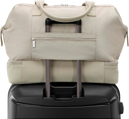 Better Than Basics Weekender Duffle – Drop Bottom Travel Bag with 14” Laptop Compartment, SmartSleeve™ Trolley Strap, Adjustable Shoulder Strap, Durable RPET Lining, Black