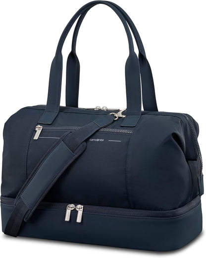 Better Than Basics Weekender Duffle – Drop Bottom Travel Bag with 14” Laptop Compartment, SmartSleeve™ Trolley Strap, Adjustable Shoulder Strap, Durable RPET Lining, Black