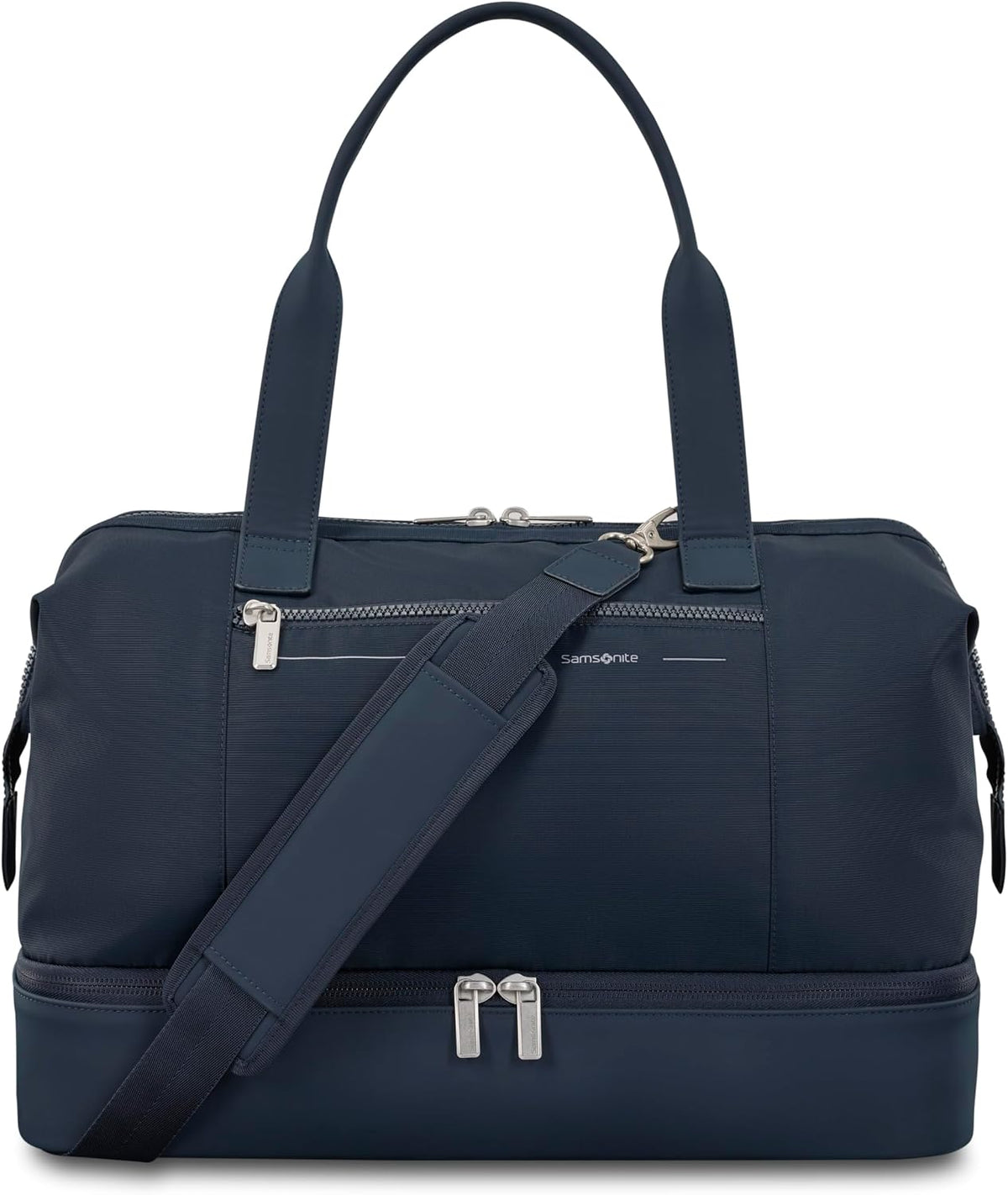 Better Than Basics Weekender Duffle – Drop Bottom Travel Bag with 14” Laptop Compartment, SmartSleeve™ Trolley Strap, Adjustable Shoulder Strap, Durable RPET Lining, Black