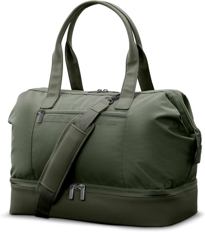 Better Than Basics Weekender Duffle – Drop Bottom Travel Bag with 14” Laptop Compartment, SmartSleeve™ Trolley Strap, Adjustable Shoulder Strap, Durable RPET Lining, Black