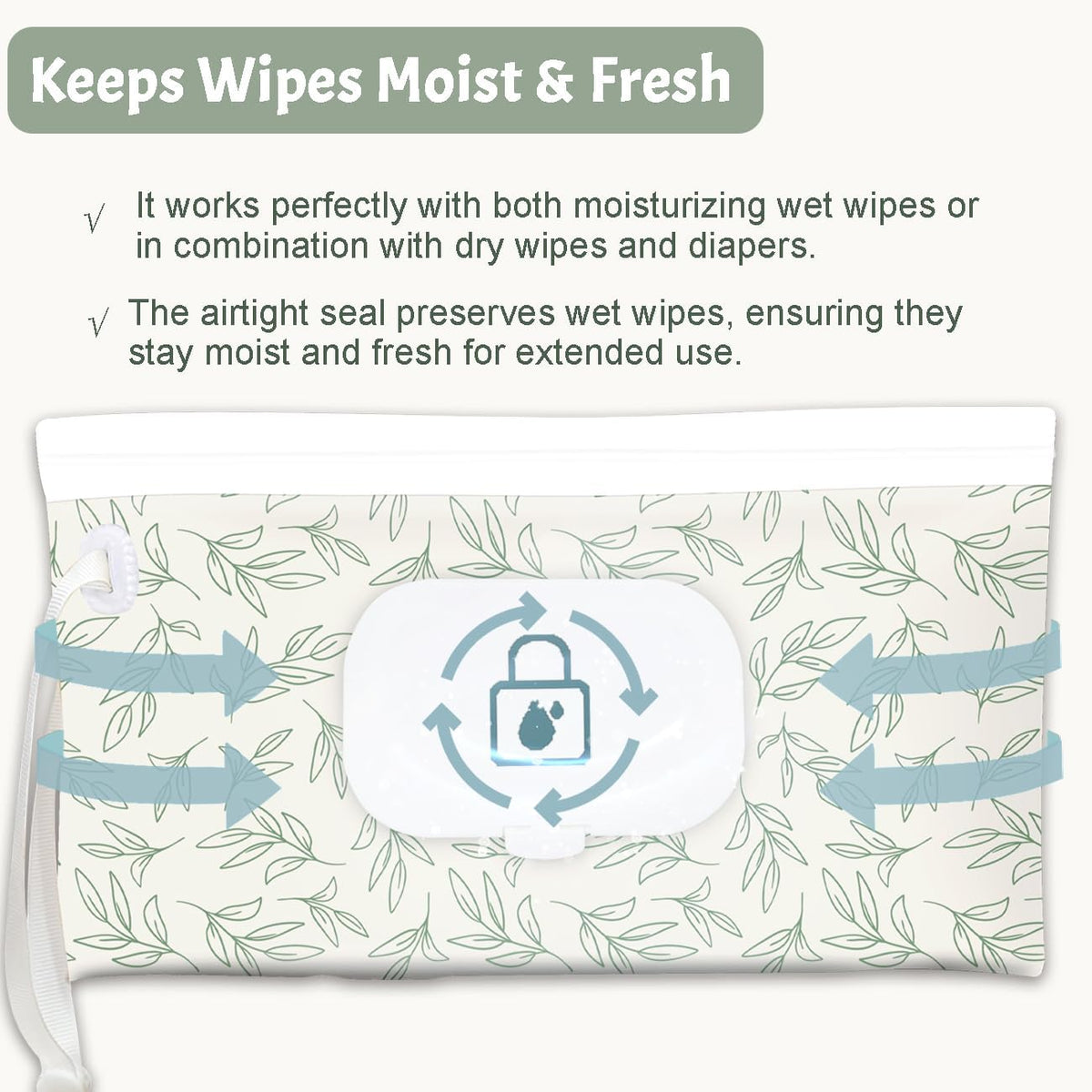 Baby wipes dispenser，portable baby wipes holder for outdoor, Refillable baby wipes container, on the go wet wipe pouch for travel, resuable wipes dispenser for hiking (sage)