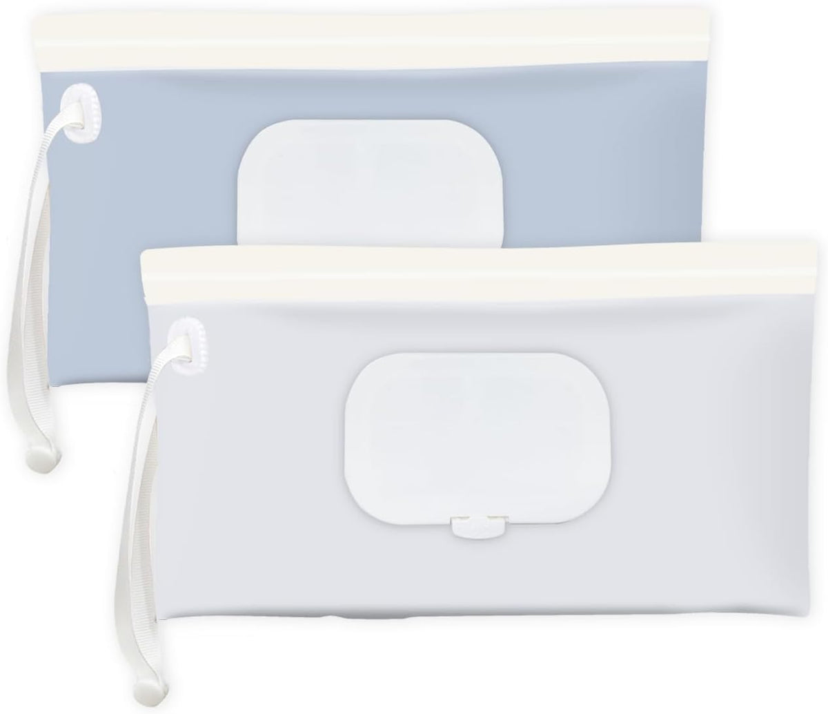 Baby wipes dispenser，portable baby wipes holder for outdoor, Refillable baby wipes container, on the go wet wipe pouch for travel, resuable wipes dispenser for hiking (sage)