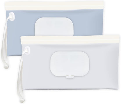 Baby wipes dispenser，portable baby wipes holder for outdoor, Refillable baby wipes container, on the go wet wipe pouch for travel, resuable wipes dispenser for hiking (sage)