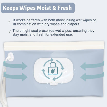 Baby wipes dispenser，portable baby wipes holder for outdoor, Refillable baby wipes container, on the go wet wipe pouch for travel, resuable wipes dispenser for hiking (sage)