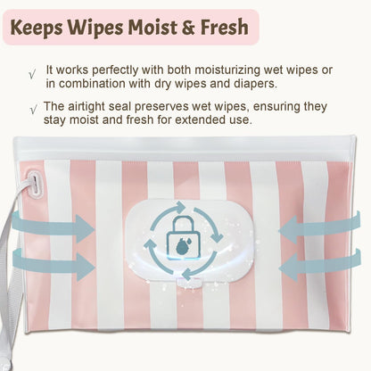 Baby wipes dispenser，portable baby wipes holder for outdoor, Refillable baby wipes container, on the go wet wipe pouch for travel, resuable wipes dispenser for hiking (sage)
