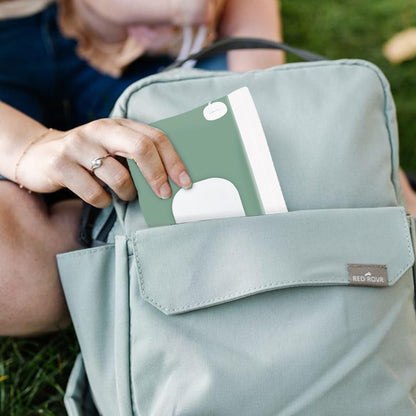 Baby wipes dispenser，portable baby wipes holder for outdoor, Refillable baby wipes container, on the go wet wipe pouch for travel, resuable wipes dispenser for hiking (sage)