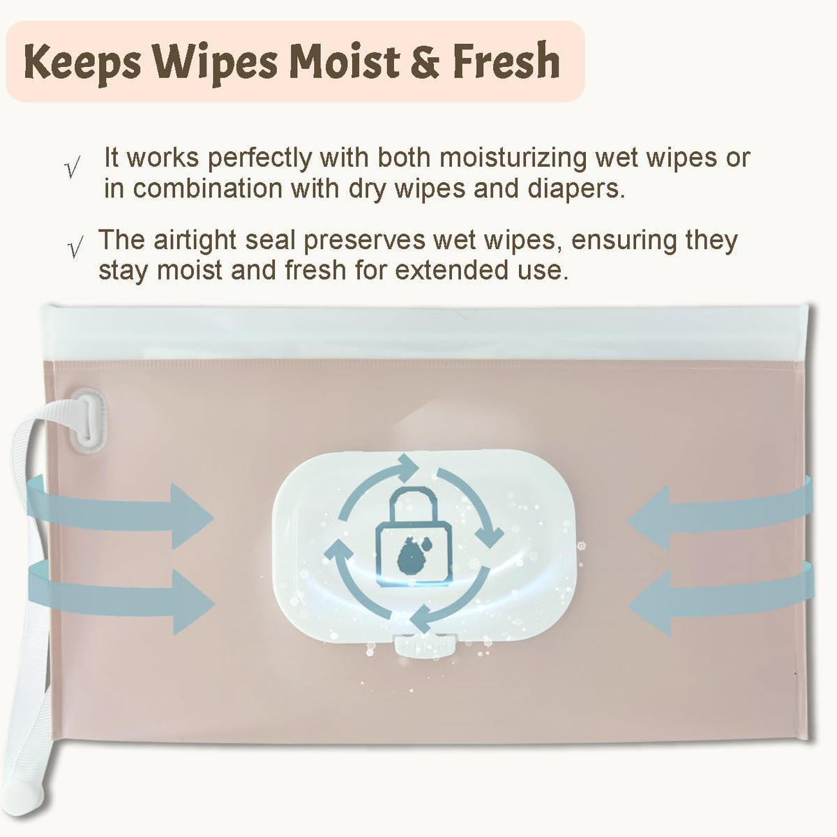 Baby wipes dispenser，portable baby wipes holder for outdoor, Refillable baby wipes container, on the go wet wipe pouch for travel, resuable wipes dispenser for hiking (sage)