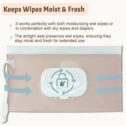 Baby wipes dispenser，portable baby wipes holder for outdoor, Refillable baby wipes container, on the go wet wipe pouch for travel, resuable wipes dispenser for hiking (sage)