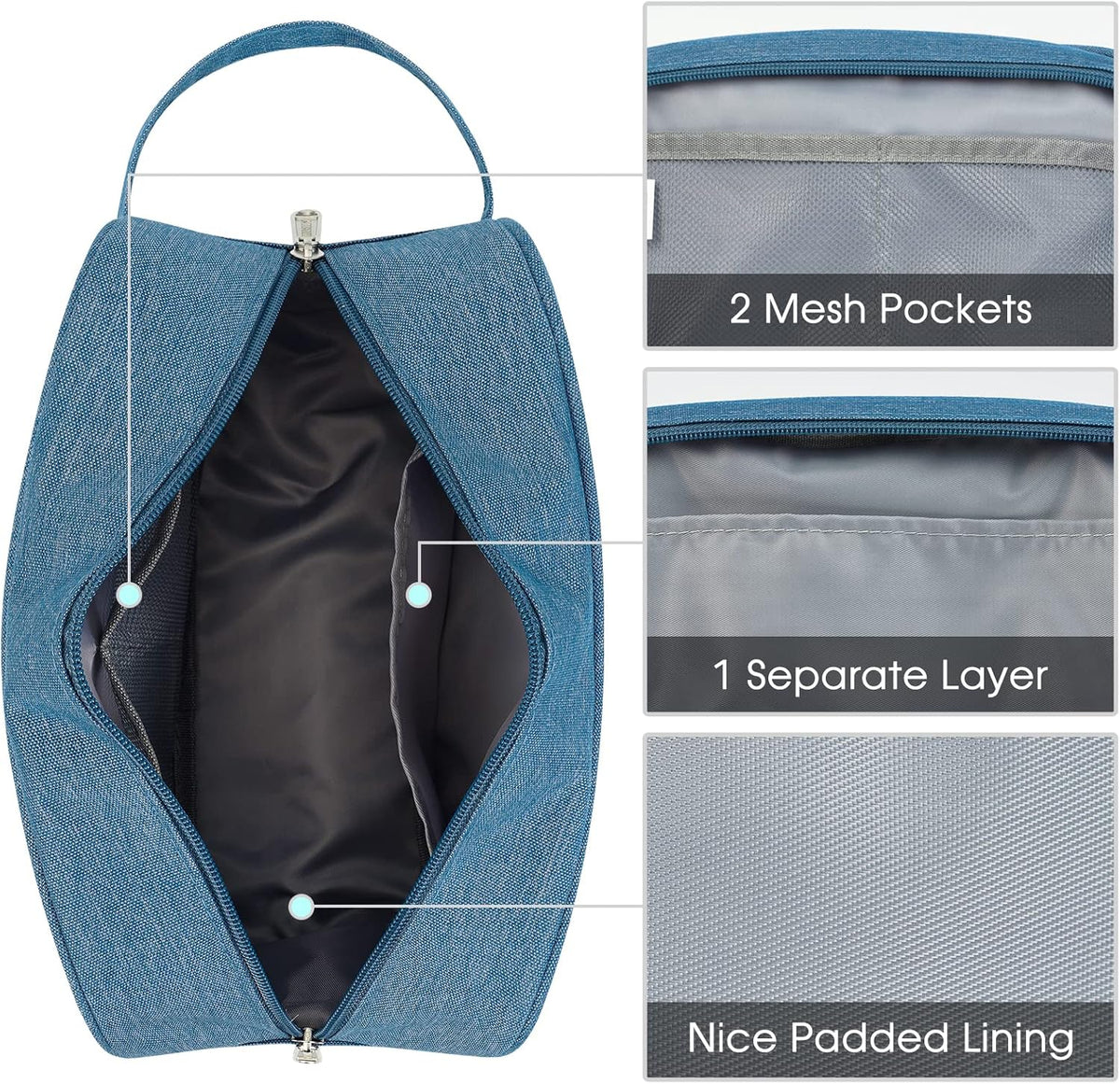 Narwey Travel Toiletry Bag for Women Traveling Dopp Kit Men Travel Bag for Toiletries Cosmetic Bag Makeup Bag Medicine Bag for Traveling (Black)
