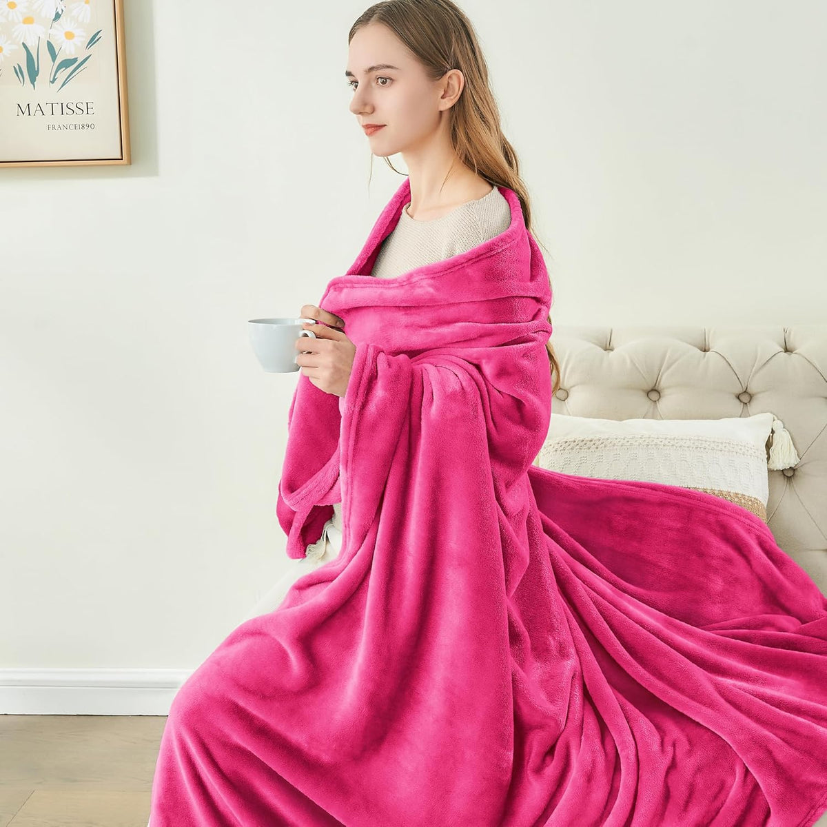 BEDELITE Fleece Blanket Black Throw Blankets for Couch & Bed, Luxury Plush Cozy Fuzzy Blanket 50x60 inches, Super Soft Warm Lightweight Throw Blanket for Travel Camping - Colors B