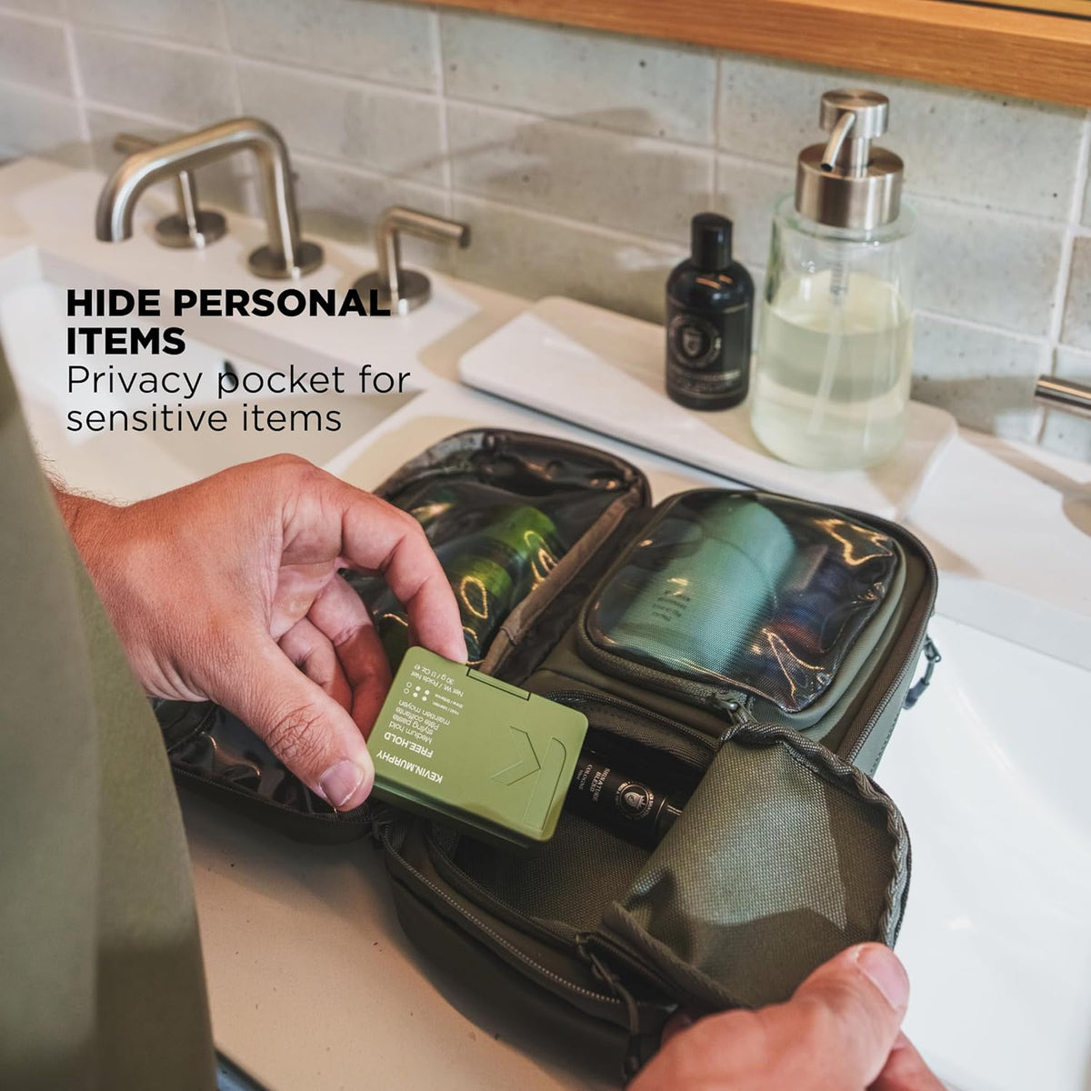 NOMATIC Toiletry Bag for Trips - Great for Travel Size Toiletries - Travel Essentials Wash Bag - Travel Makeup Bag