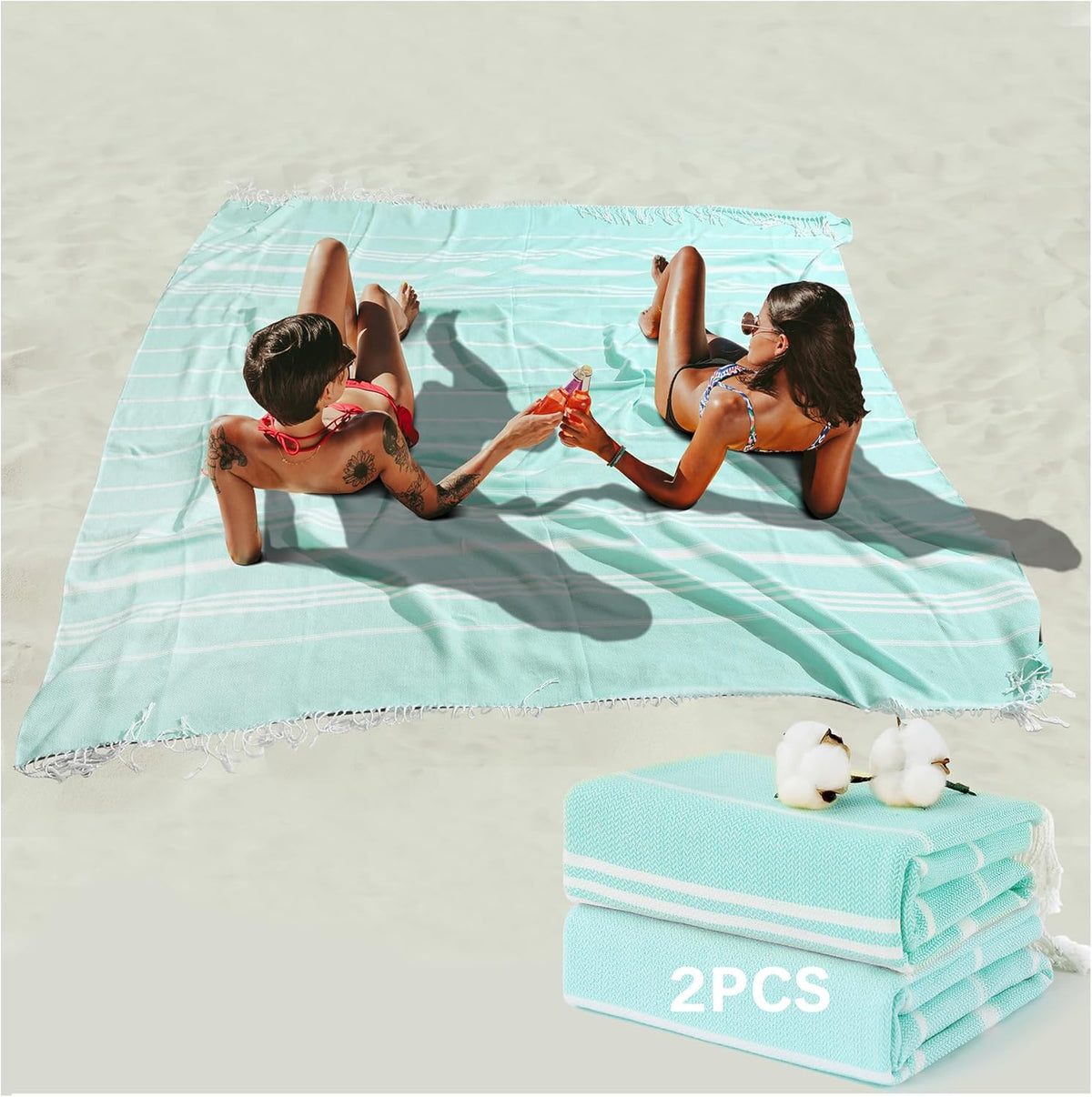 Antfuny Turkish Beach Towels Vacation Essentials Quick Dry Sand Free Oversized Bath Pool Swim Towel Extra Large XL Blanket Adult Travel Cruise Accessories Must Haves Clearance Stuff Necessities - Colors C