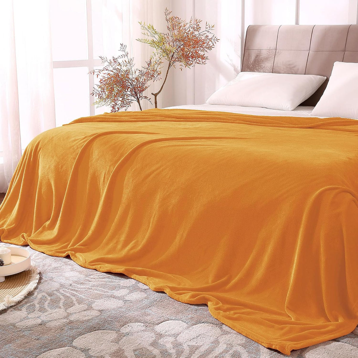 Fleece Blanket Soft Plush Throw for Couch Black 50"x60" - Colors A