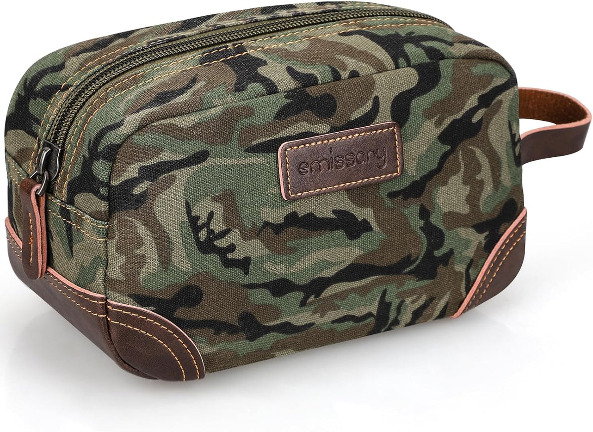emissary Toiletry Bag for Men, Canvas Travel Toiletry Bag Men's Dopp Kit, Water-resistant Bathroom Bag Mens Shaving Kit, Travel Kit Small Bags, Shaving Bag, Toiletry Bags