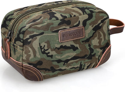 emissary Toiletry Bag for Men, Canvas Travel Toiletry Bag Men's Dopp Kit, Water-resistant Bathroom Bag Mens Shaving Kit, Travel Kit Small Bags, Shaving Bag, Toiletry Bags