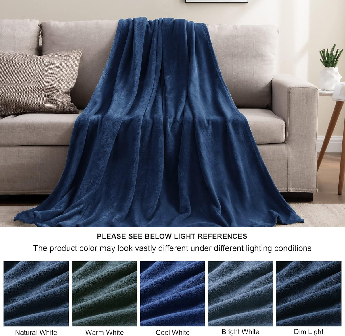 BEDELITE Fleece Blanket Black Throw Blankets for Couch & Bed, Luxury Plush Cozy Fuzzy Blanket 50x60 inches, Super Soft Warm Lightweight Throw Blanket for Travel Camping - Colors B