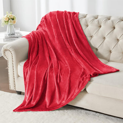 Fleece Blanket Soft Plush Throw for Couch Black 50"x60" - Colors A
