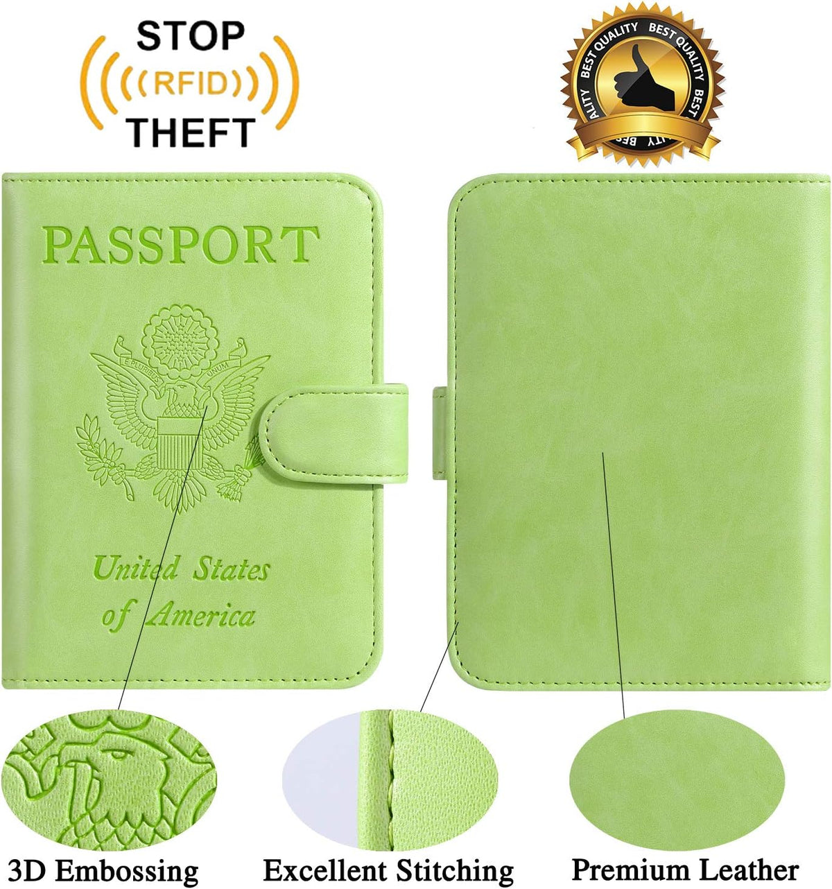 Passport Holder Cover Wallet RFID Blocking, Travel Essentials