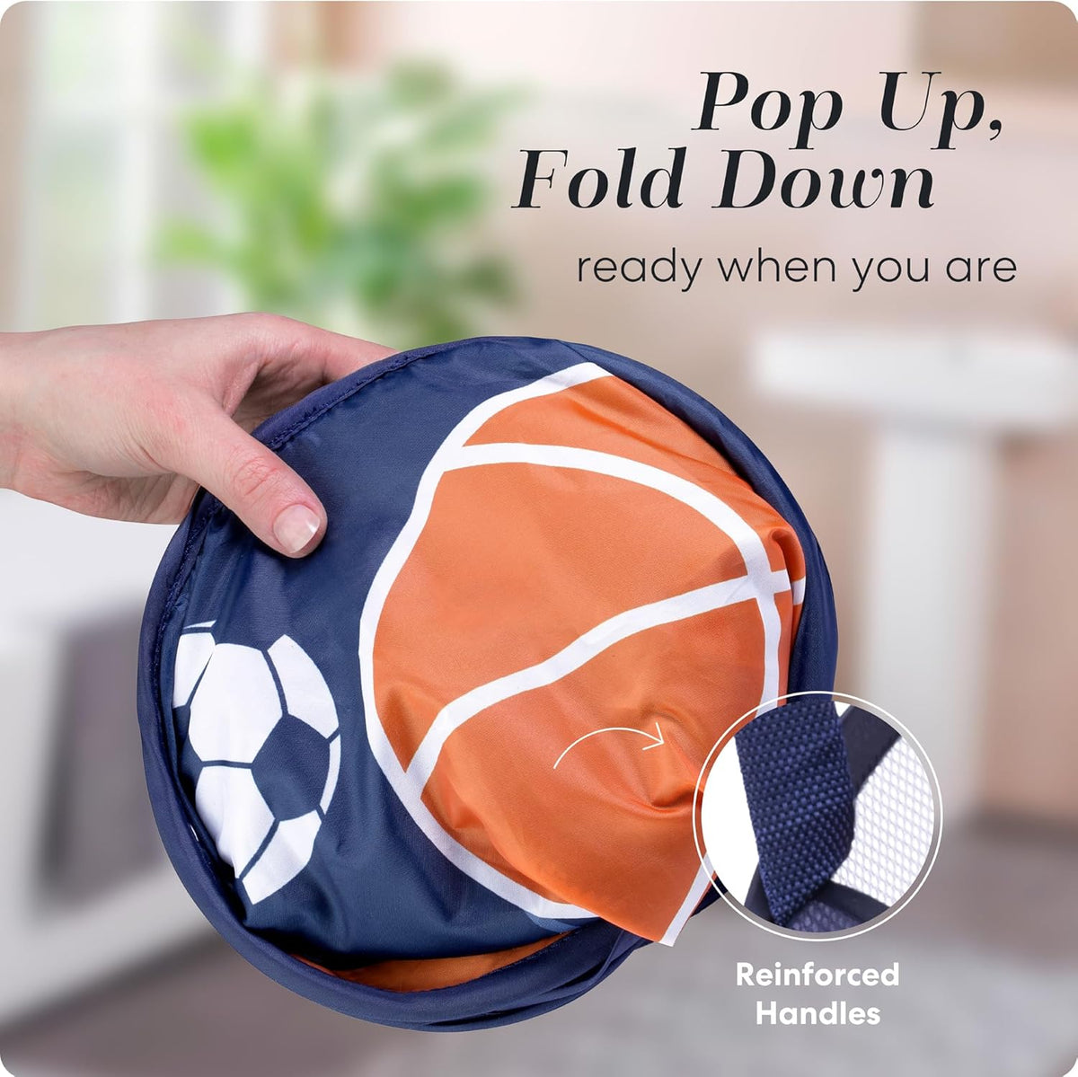 Handy Laundry Collapsible Mesh Pop Up Hamper with Wide Opening and Side Pocket - Breathable, Sturdy, Foldable, and Space-Saving Design for Clothes and Storage (Black)