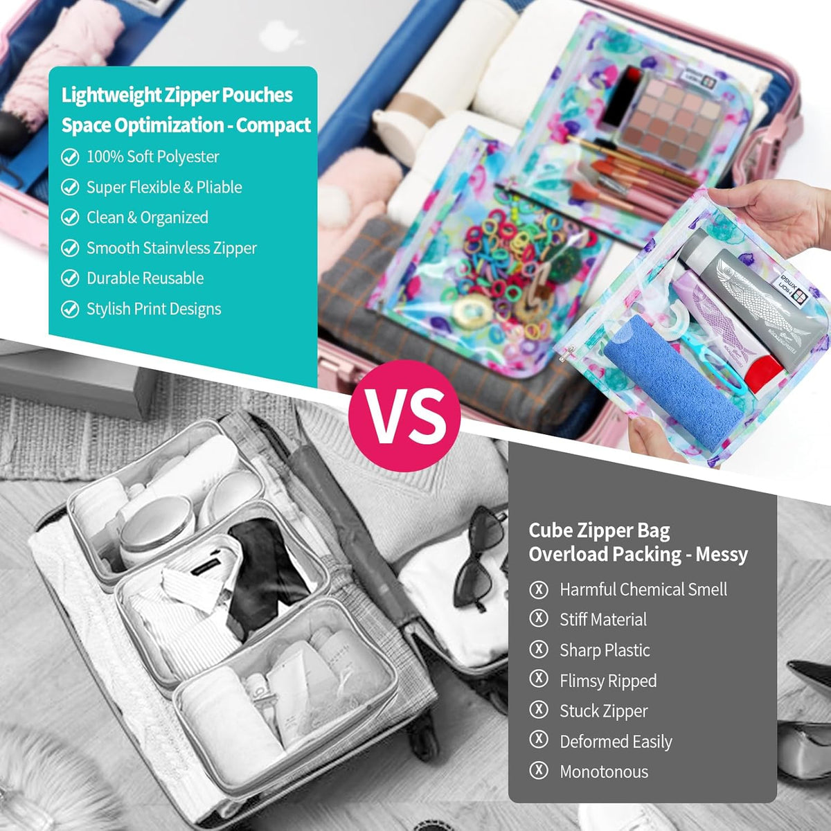 HIONXMGA TSA Approved Toiletry Bag, Set of 3 Clear Travel Toiletry Bag Quart Size Zipper Travel Pouch, Waterproof Makeup Cosmetic Bag for Women Men Kids Toiletries Carry on, Cacti A