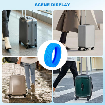 16Pcs Luggage Wheel Covers,Silicone Suitcase Cover for 2-2.4'' Spinner Wheel, Carry On Luggage Wheels Protector,Upgrade Suitcase Wheels Protective,Essential Travel Accessories (Black)