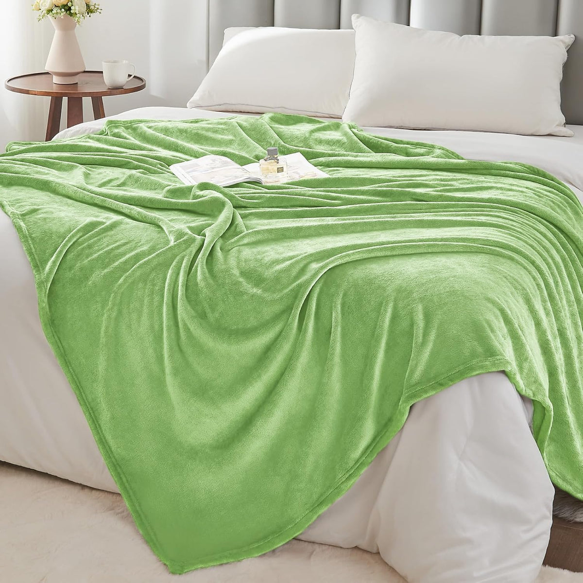 Fleece Blanket Soft Plush Throw for Couch Black 50"x60" - Colors A