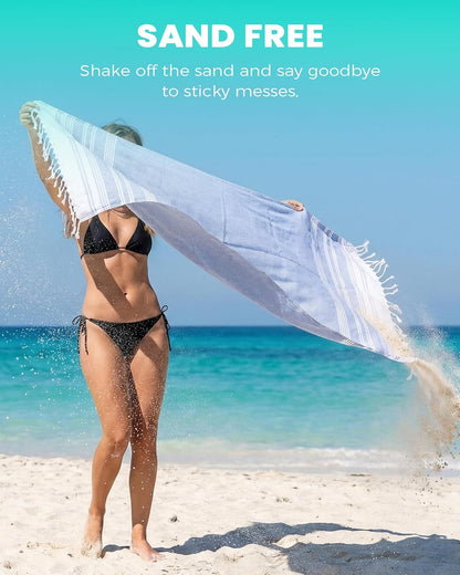 Antfuny Turkish Beach Towels Vacation Essentials Quick Dry Sand Free Oversized Bath Pool Swim Towel Extra Large XL Blanket Adult Travel Cruise Accessories Must Haves Clearance Stuff Necessities - Colors B