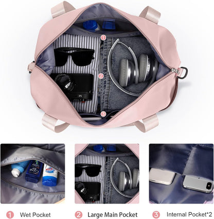 Travel Duffel Bag, Sports Tote Gym Bag, Shoulder Weekender Overnight Bag for Women - Colors B
