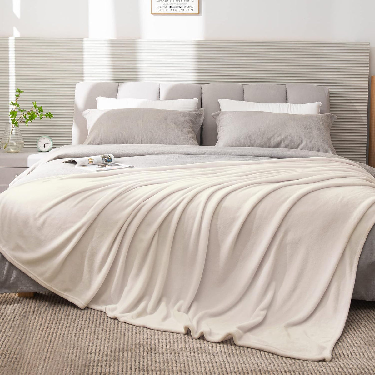 Fleece Blanket Soft Plush Throw for Couch Black 50"x60" - Colors A