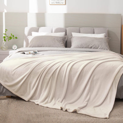 Fleece Blanket Soft Plush Throw for Couch Black 50"x60" - Colors A