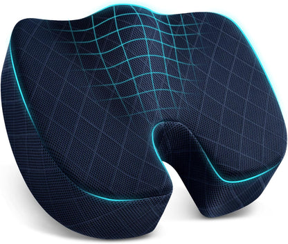 TushGuard Seat Cushion, Memory Foam Office Chair Cushion - Grey, Large