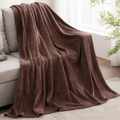 Fleece Blanket Soft Plush Throw for Couch Black 50"x60" - Colors A