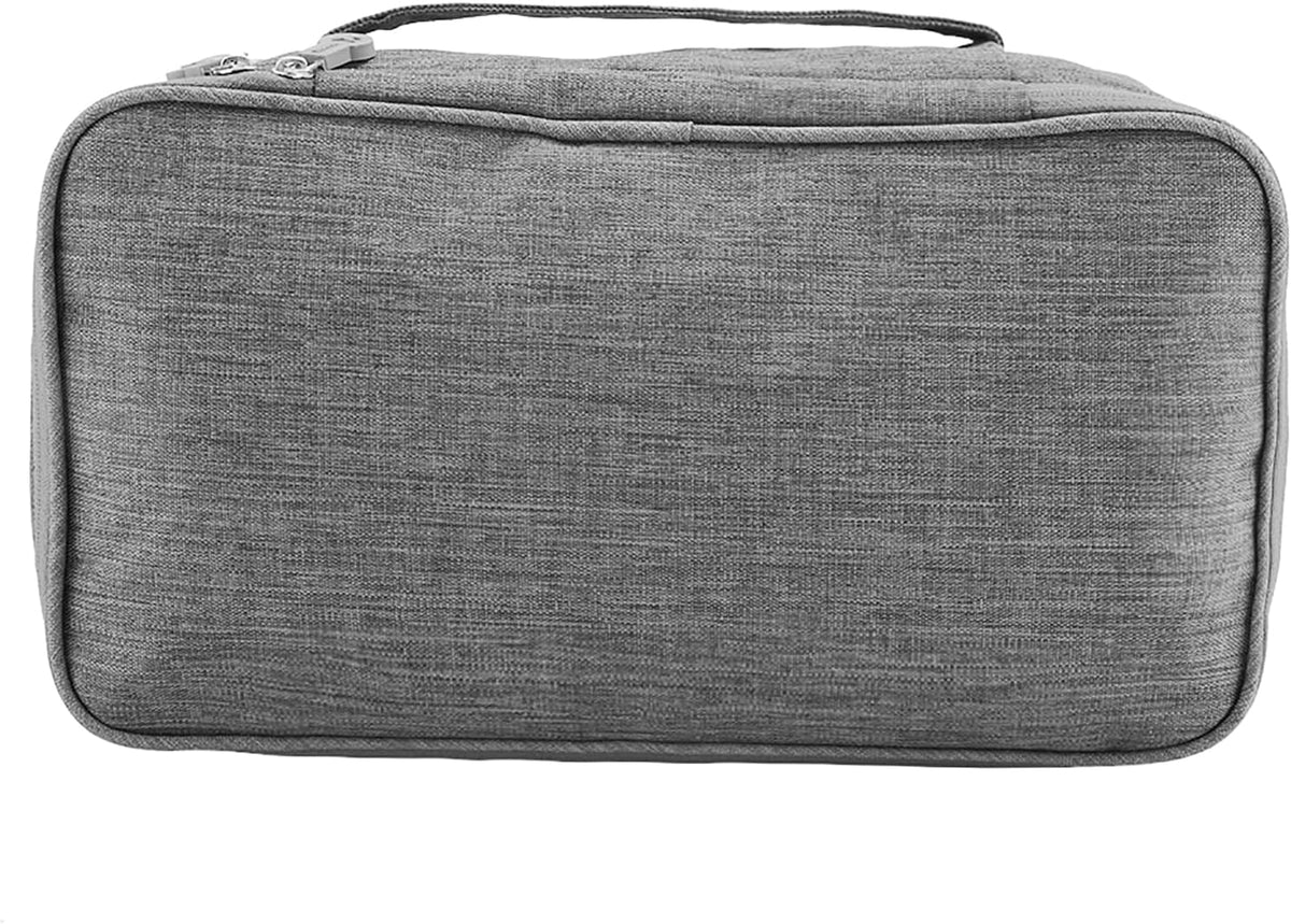 Milltrip Travel Underwear Bag, Waterprof Portable Storage Case with Multiple Layers & Pockets for Bras, Socks, Underwear, USB Cables, Compact Travel Bra (Gray)