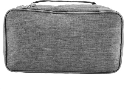 Milltrip Travel Underwear Bag, Waterprof Portable Storage Case with Multiple Layers & Pockets for Bras, Socks, Underwear, USB Cables, Compact Travel Bra (Gray)