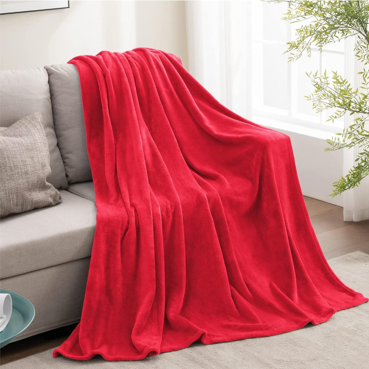 Fleece Blanket Soft Plush Throw for Couch Black 50"x60" - Colors A
