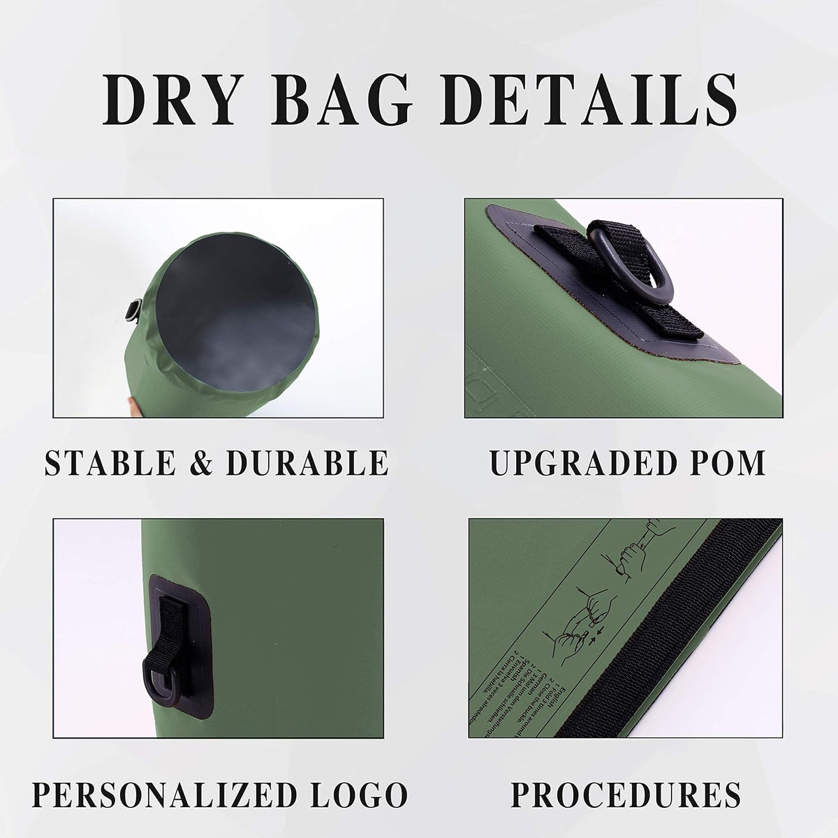 IDRYBAG Dry Bag for Kayaking Waterproof 2L/5L/10L/15L/20L, Small Dry Sack Waterproof Bag for Boating