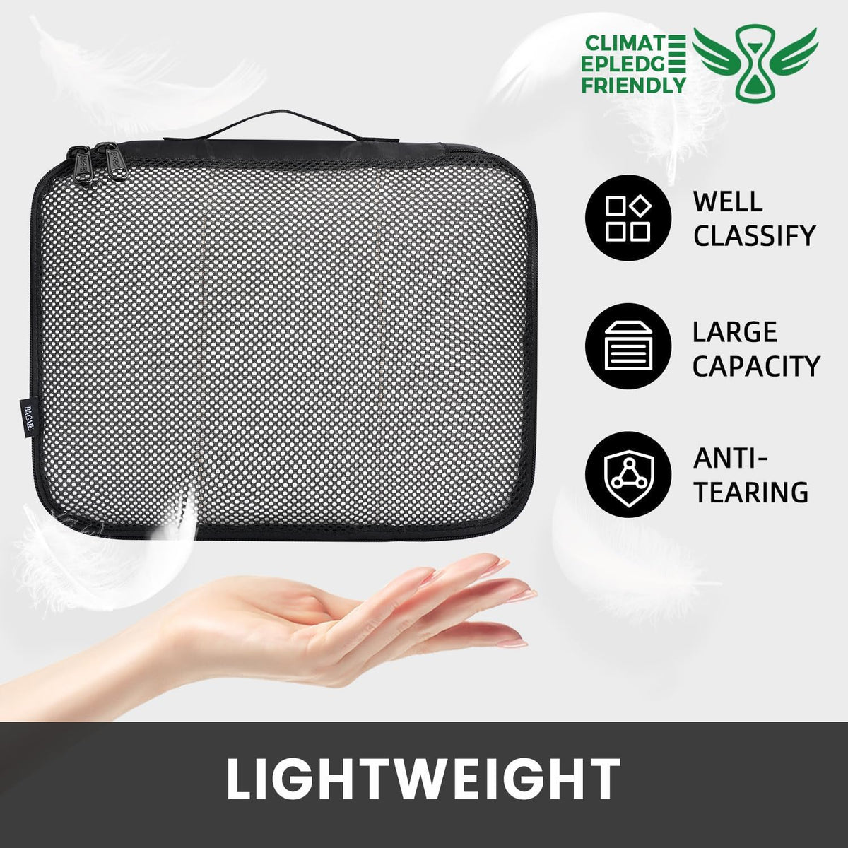 BAGAIL Packing Cubes Luggage Packing Organizers for Travel Accessories-Cream