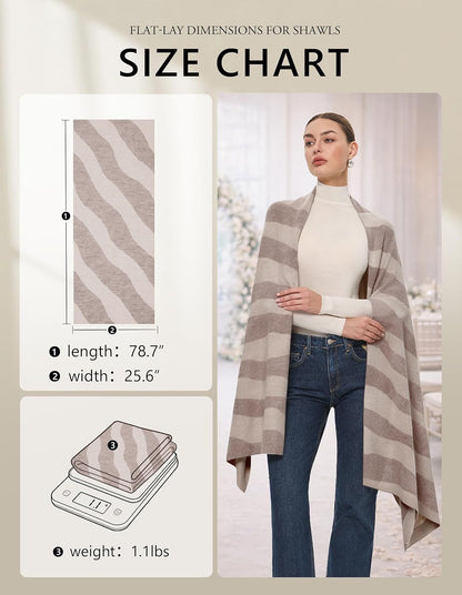 PULI Women's Pashmina Shawl Wraps for Evening Dress Large Scarf Blanket Long Wedding Bridal Winter Warm Shoulder Wrap - Colors A